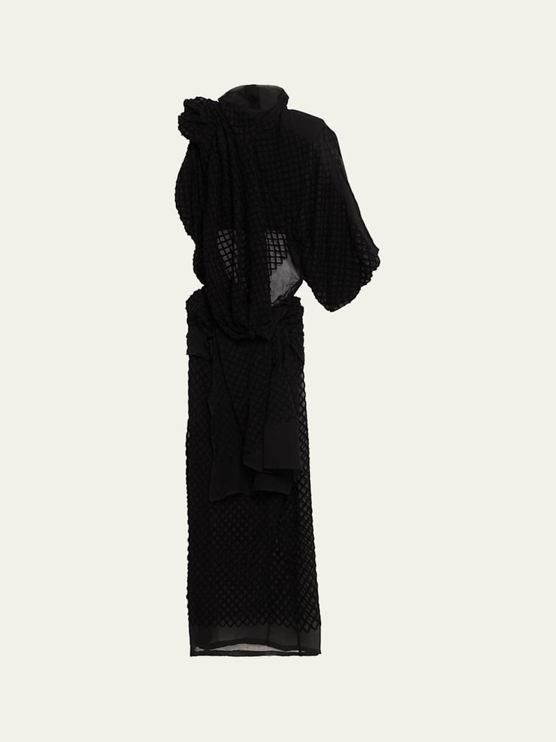 Mayor Draped Open-Back Silk Midi Dress 1