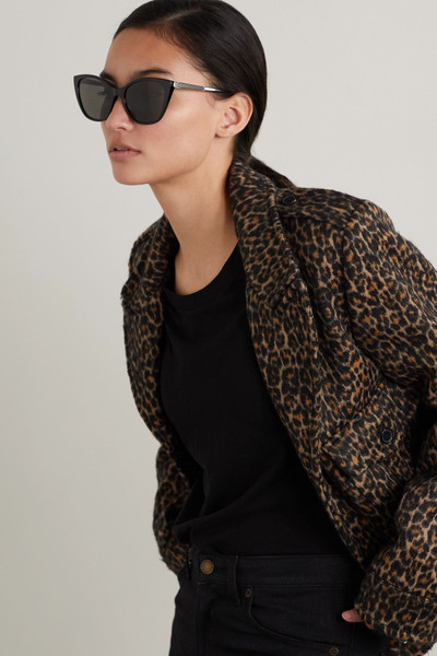 SAINT LAURENT Cat-eye acetate and gold-tone sunglasses outlook