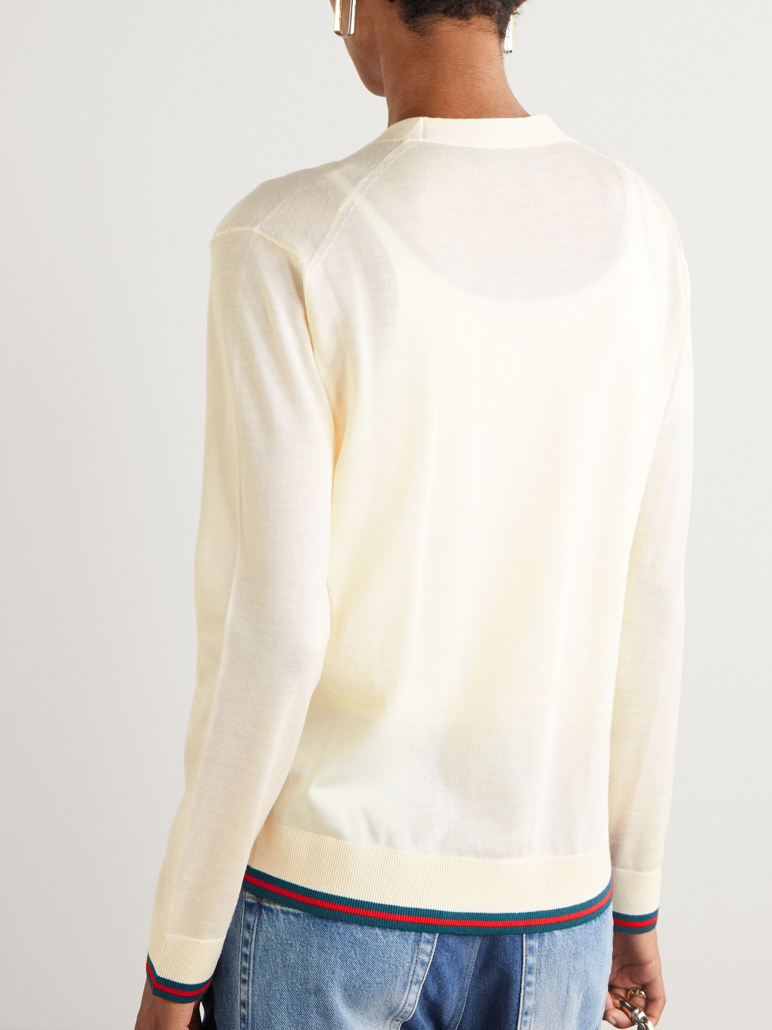 Cashmere and silk-blend cardigan White - 3