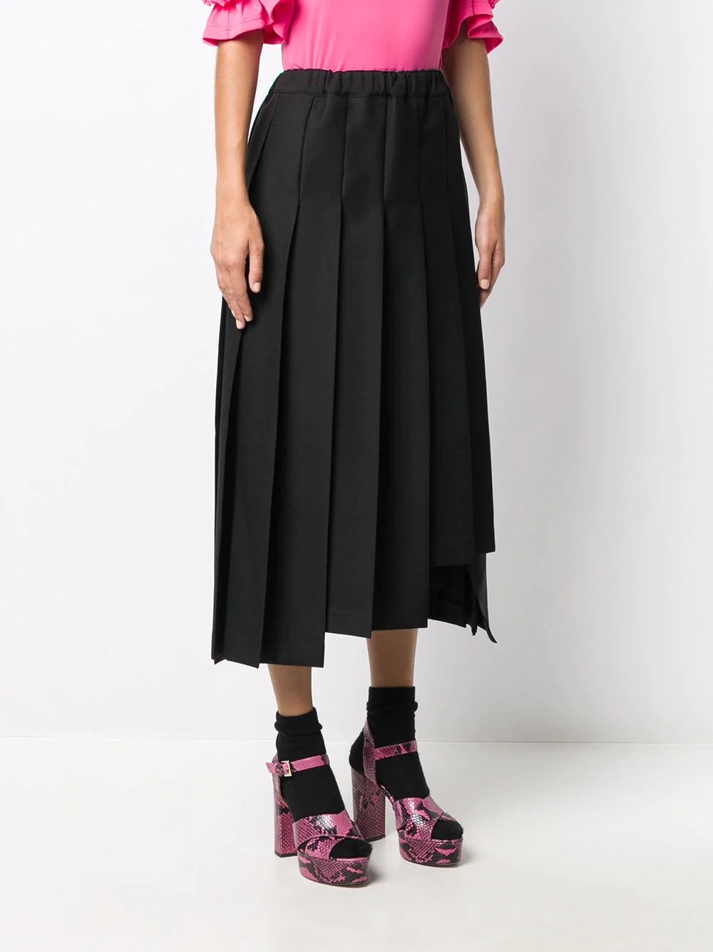 pleated mid-length skirt - 3