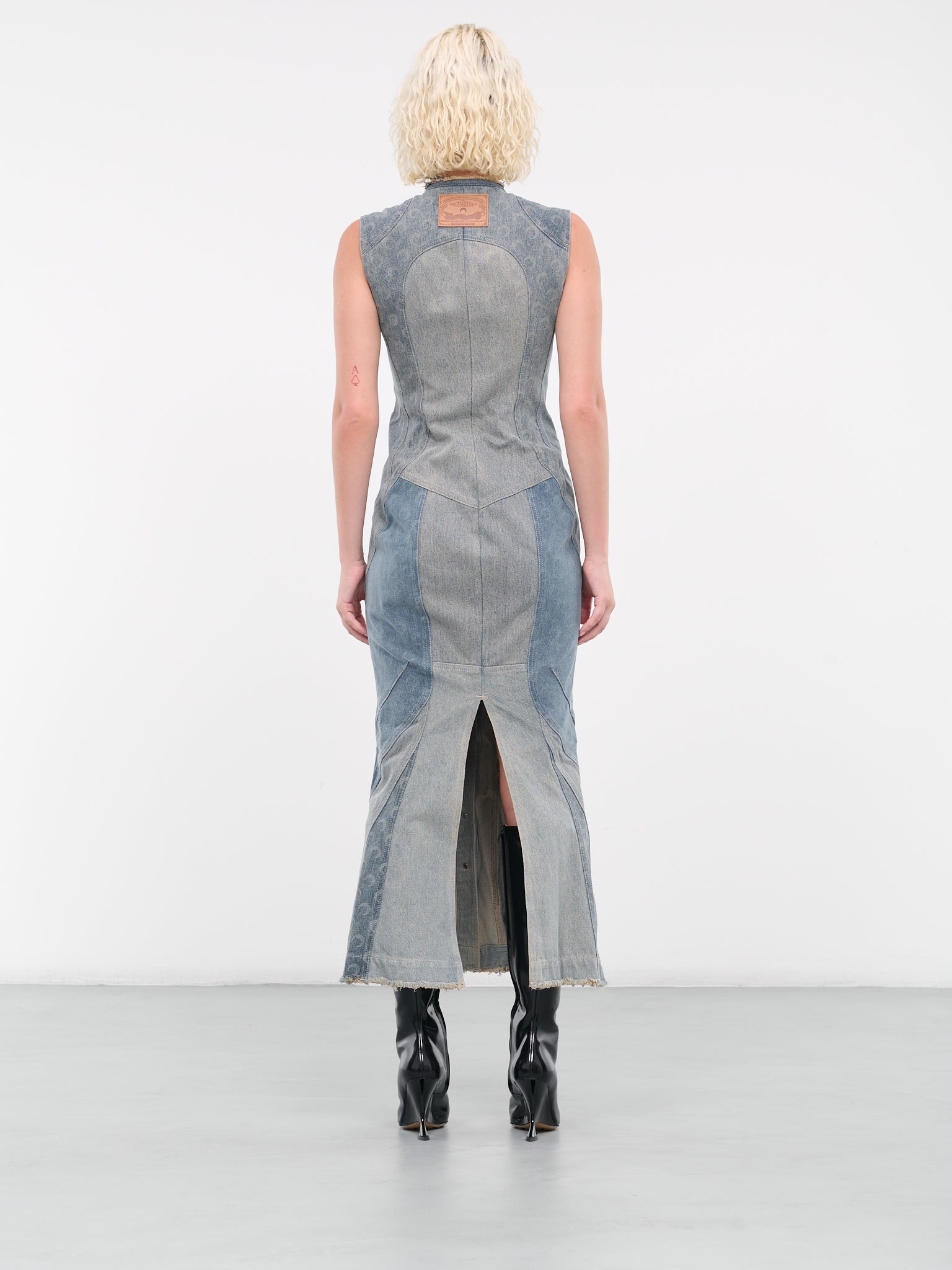 Regenerated Denim Evening Dress - 3