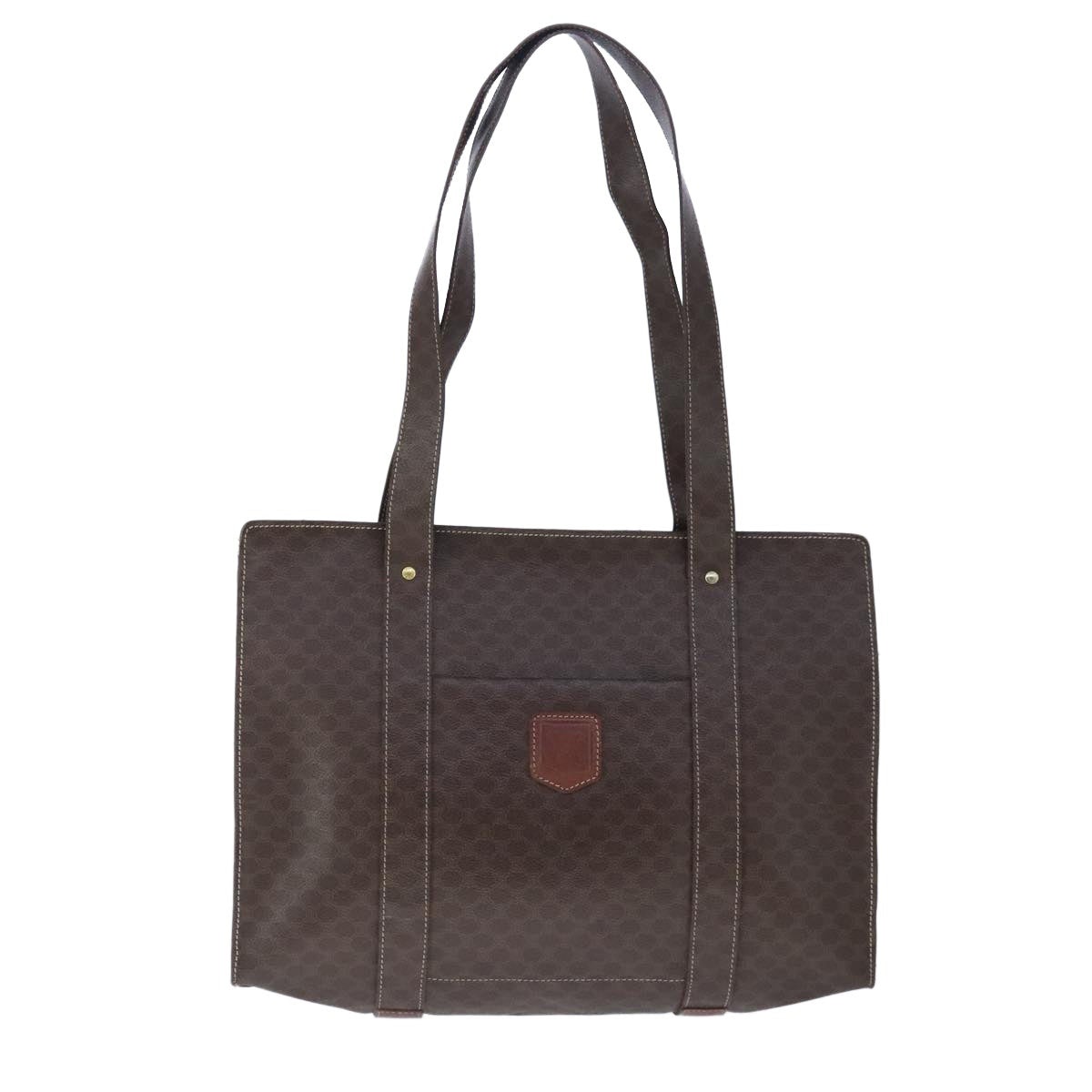 CELINE Macadam Canvas Shoulder Bag Pvc Leather Brown - 2