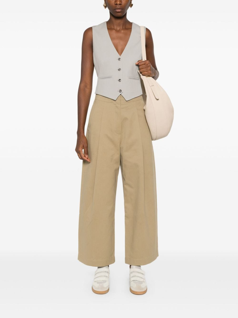 Cotton wide-leg trousers - 9