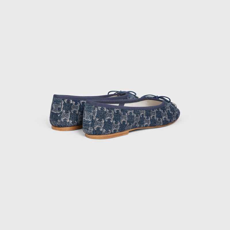 CELINE LES BALLERINES CELINE WITH TRIOMPHE LACES in TRIOMPHE STAMPED DENIM outlook