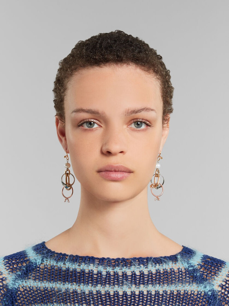 Marni DROP EARRINGS WITH CHAINS AND RINGS outlook