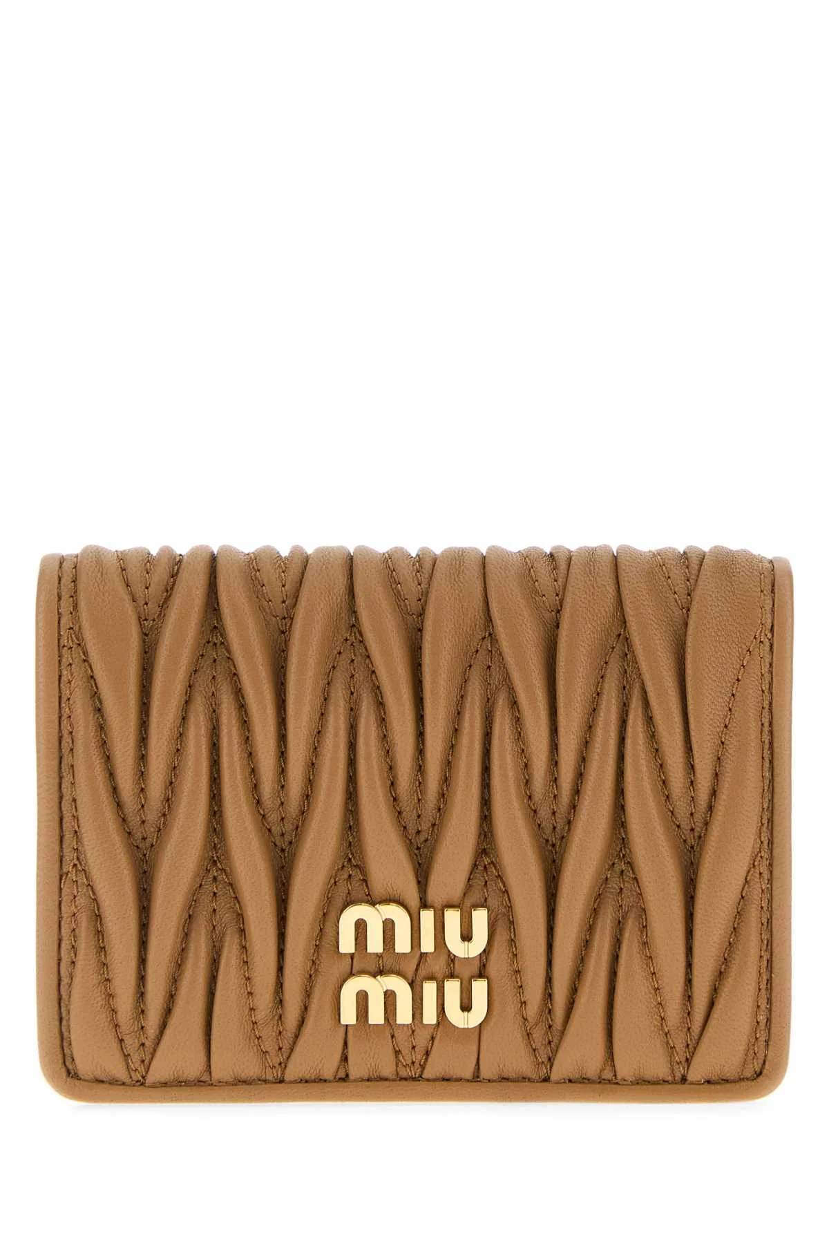 Miu Miu Women Camel Nappa Leather Card Holder - 1