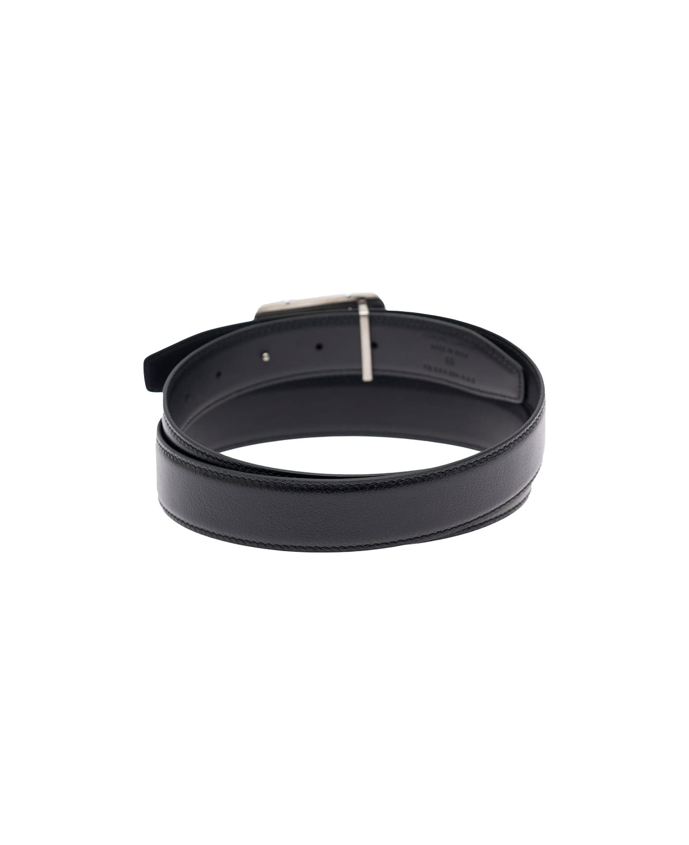 Black Belt With T Buckle In Smooth Leather Man - 3