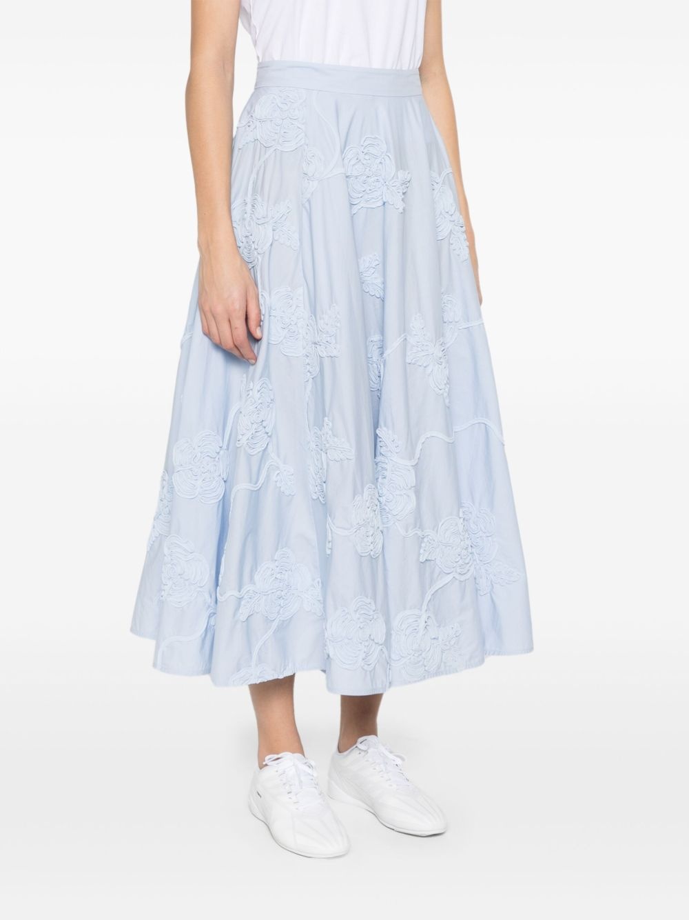 floral-appliqué maxi skirt - 3