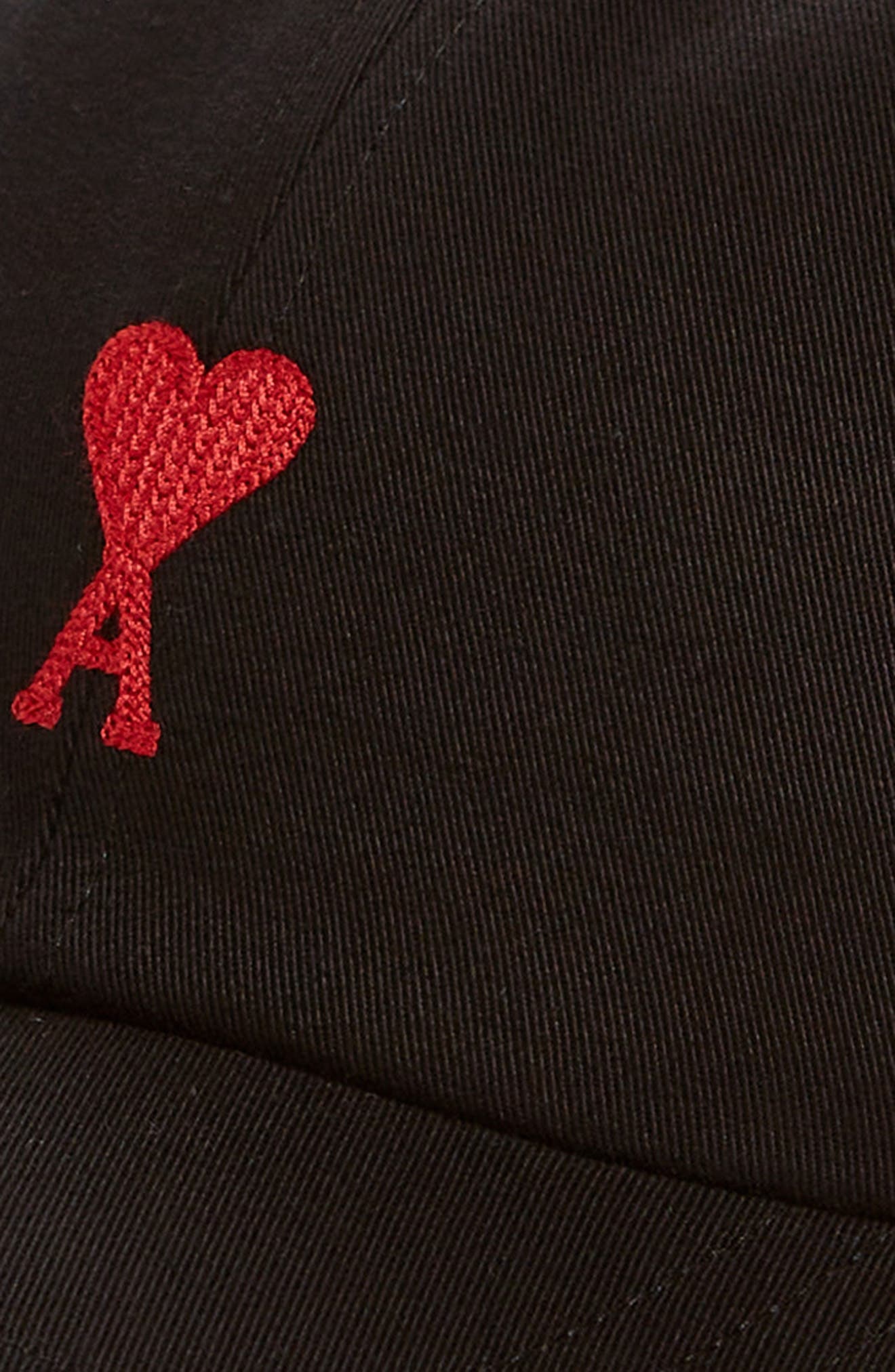 AMI PARIS Ami de Coeur Embroidered Adjustable Baseball Cap in 001 Noir at Nordstrom - 3