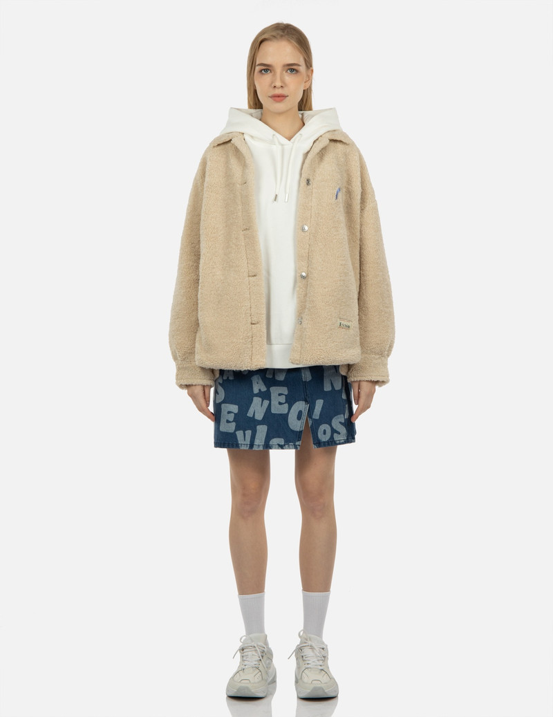 EVISU LOGO APPLIQUÉ SHERPA SHIRT JACKET outlook