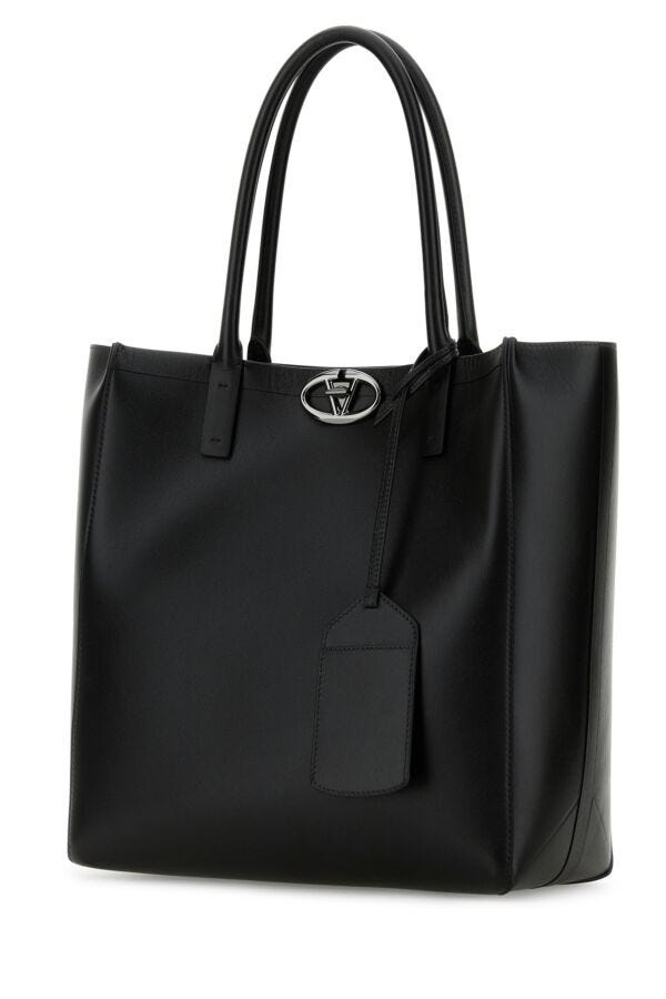 Black leather shopping bag - 2