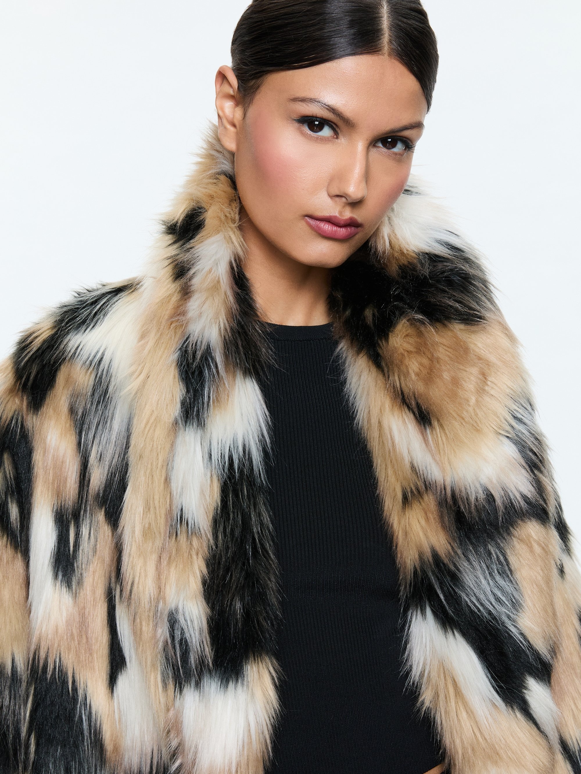 YETTA DROP SHOULDER FAUX FUR MAXI COAT - 5