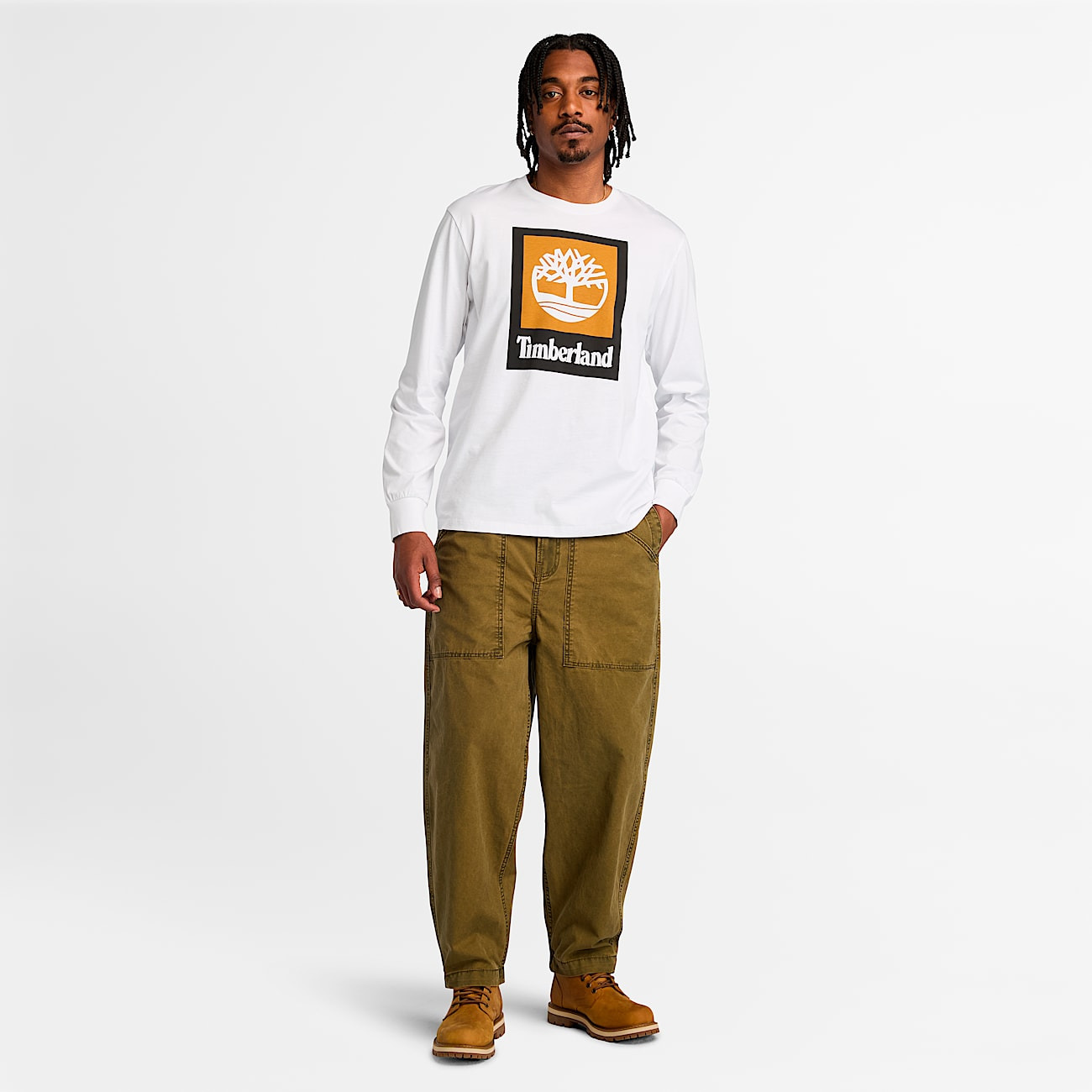 Men's Stack Logo Colored Long Sleeve Tee - 3