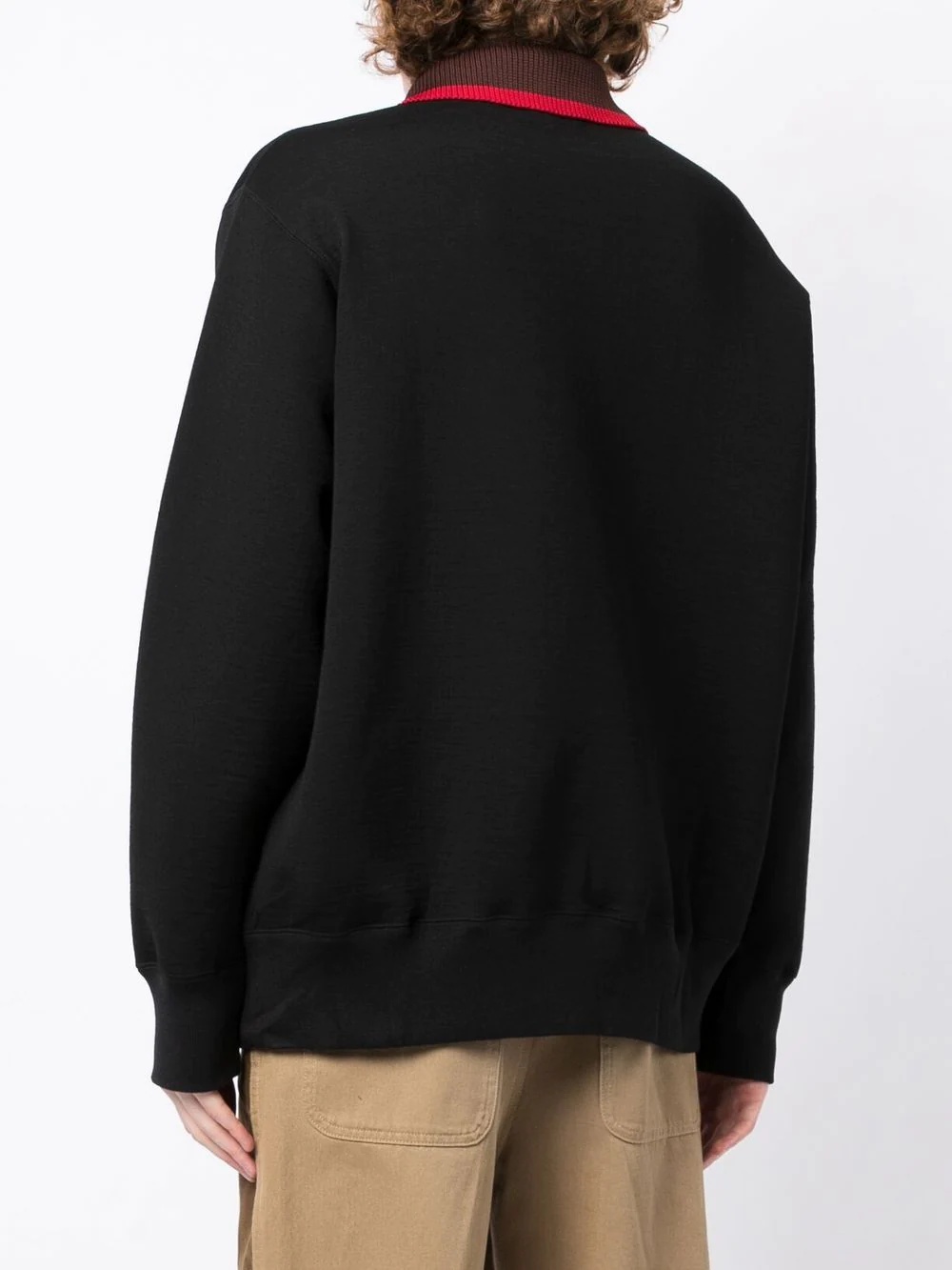 contrasting-collar detail sweatshirt - 4