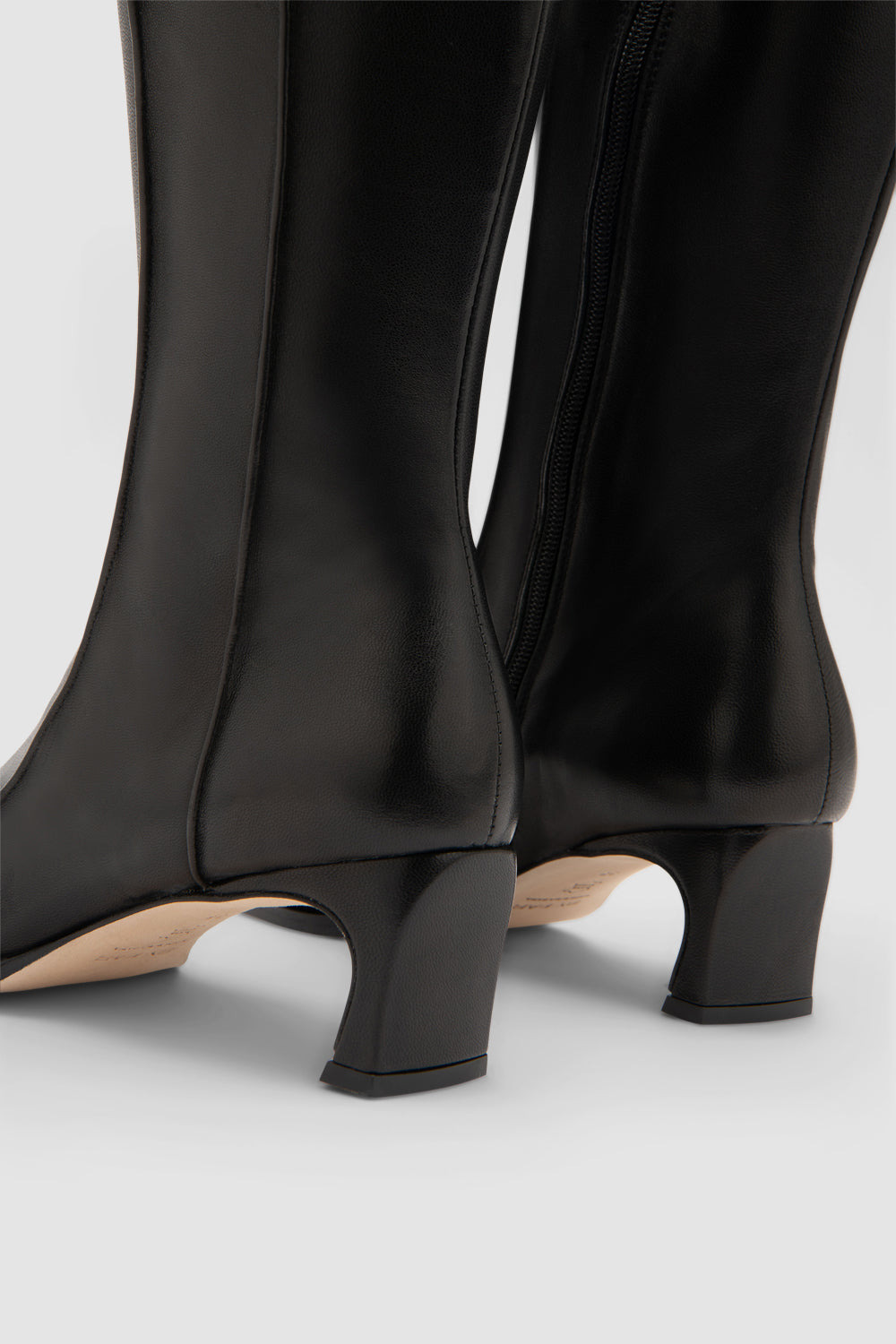 Nieves Black Lamb Nappa Leather Knee-High Boot - 4
