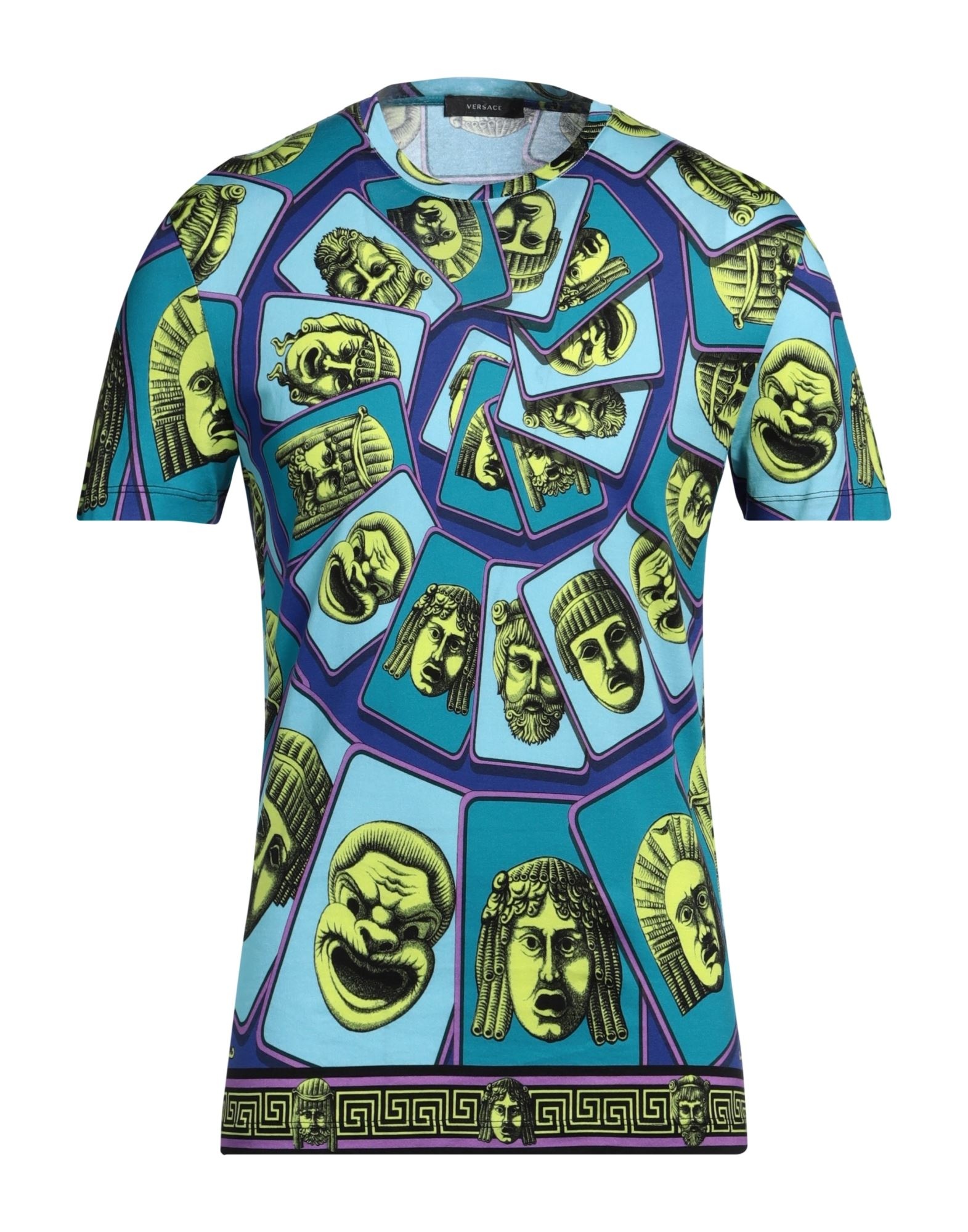 VERSACE Blue Men's T-shirt yoox REVERSIBLE