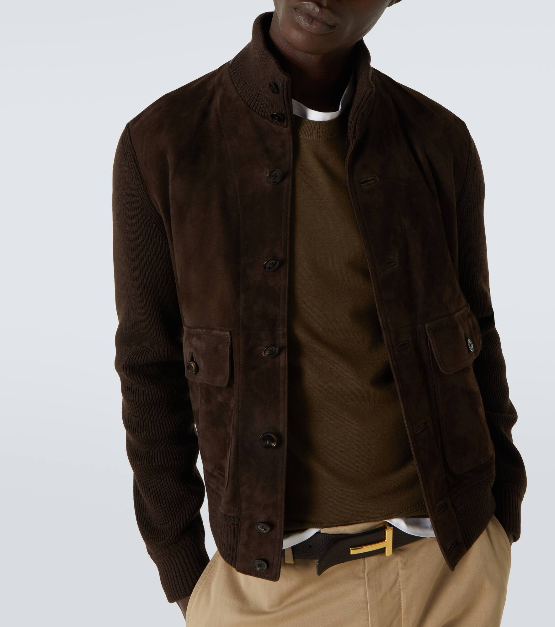 Wool and suede blouson - 5