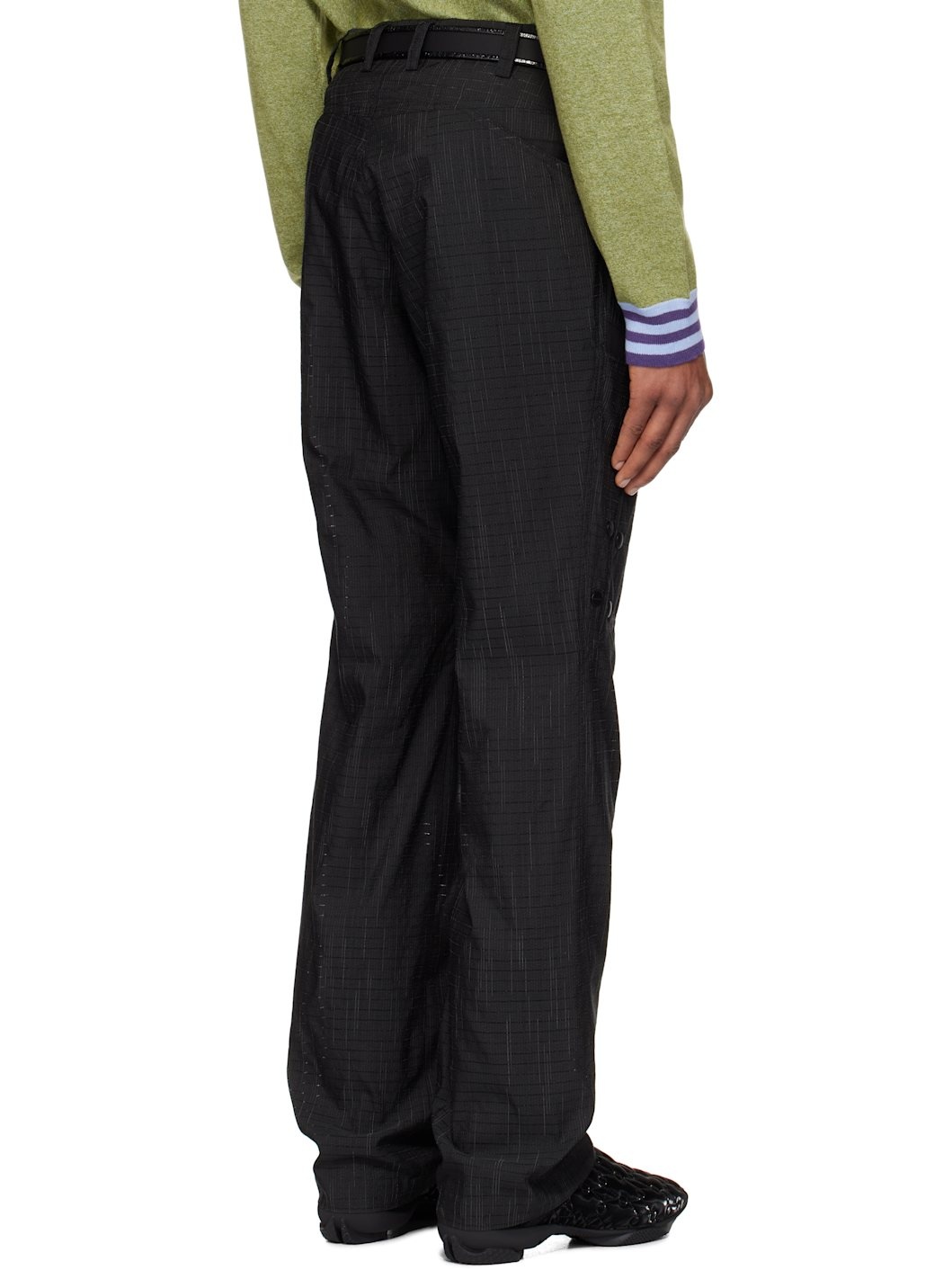 Black Inex Snap Trousers - 3