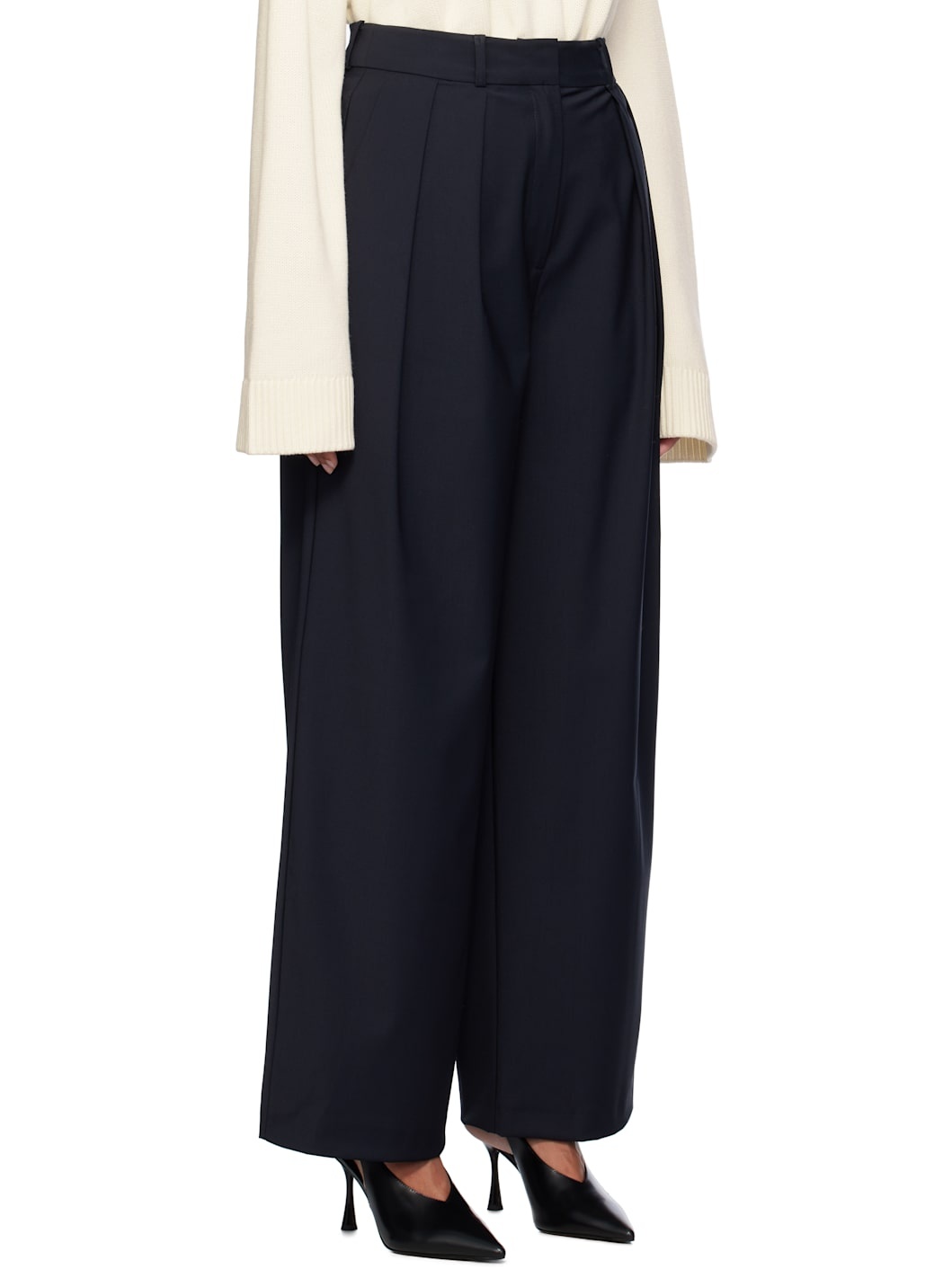 Navy Ripley Pleated Trousers - 2