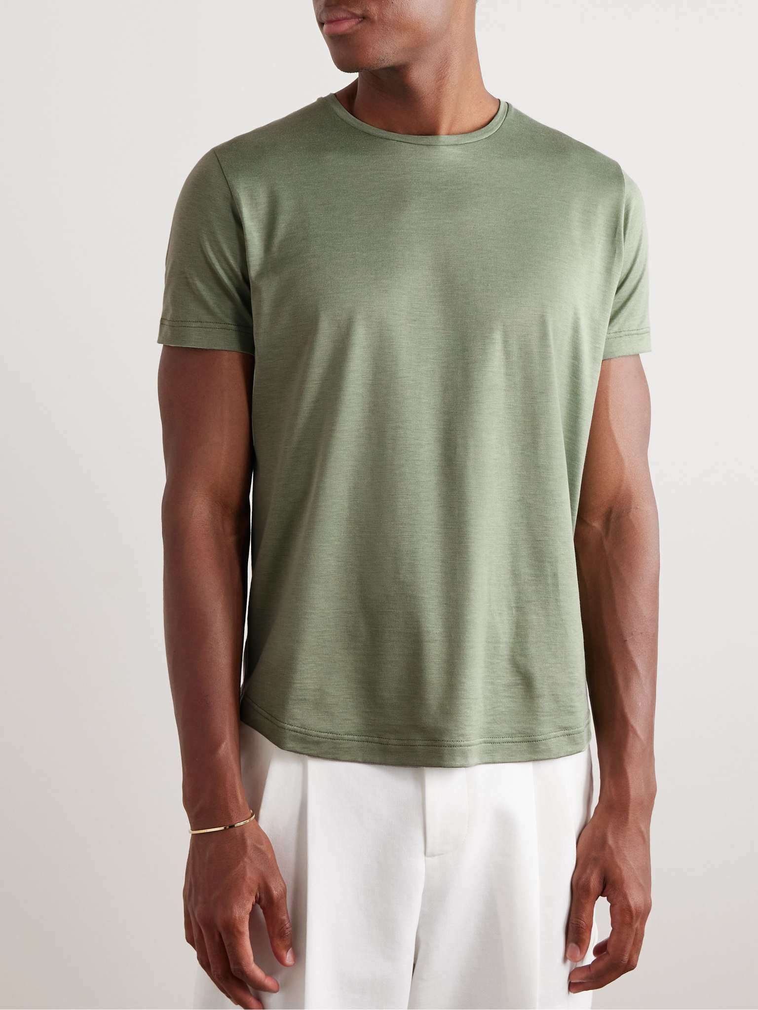 Slim-Fit Silk and Cotton-Blend Jersey T-Shirt - 3