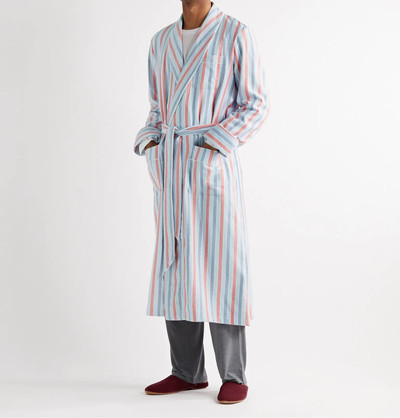 Derek Rose Kelburn Striped Brushed Cotton Robe outlook