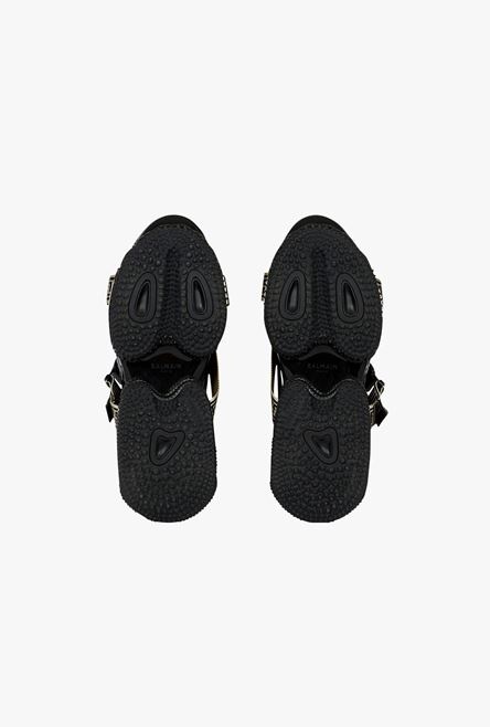 Black knit and suede B-Bold sneakers with straps - 5