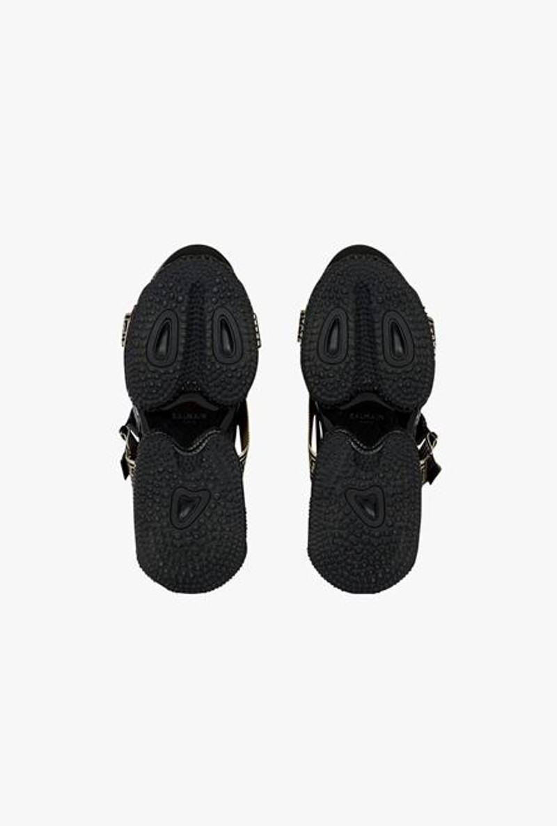 Black knit and suede B-Bold sneakers with straps 5