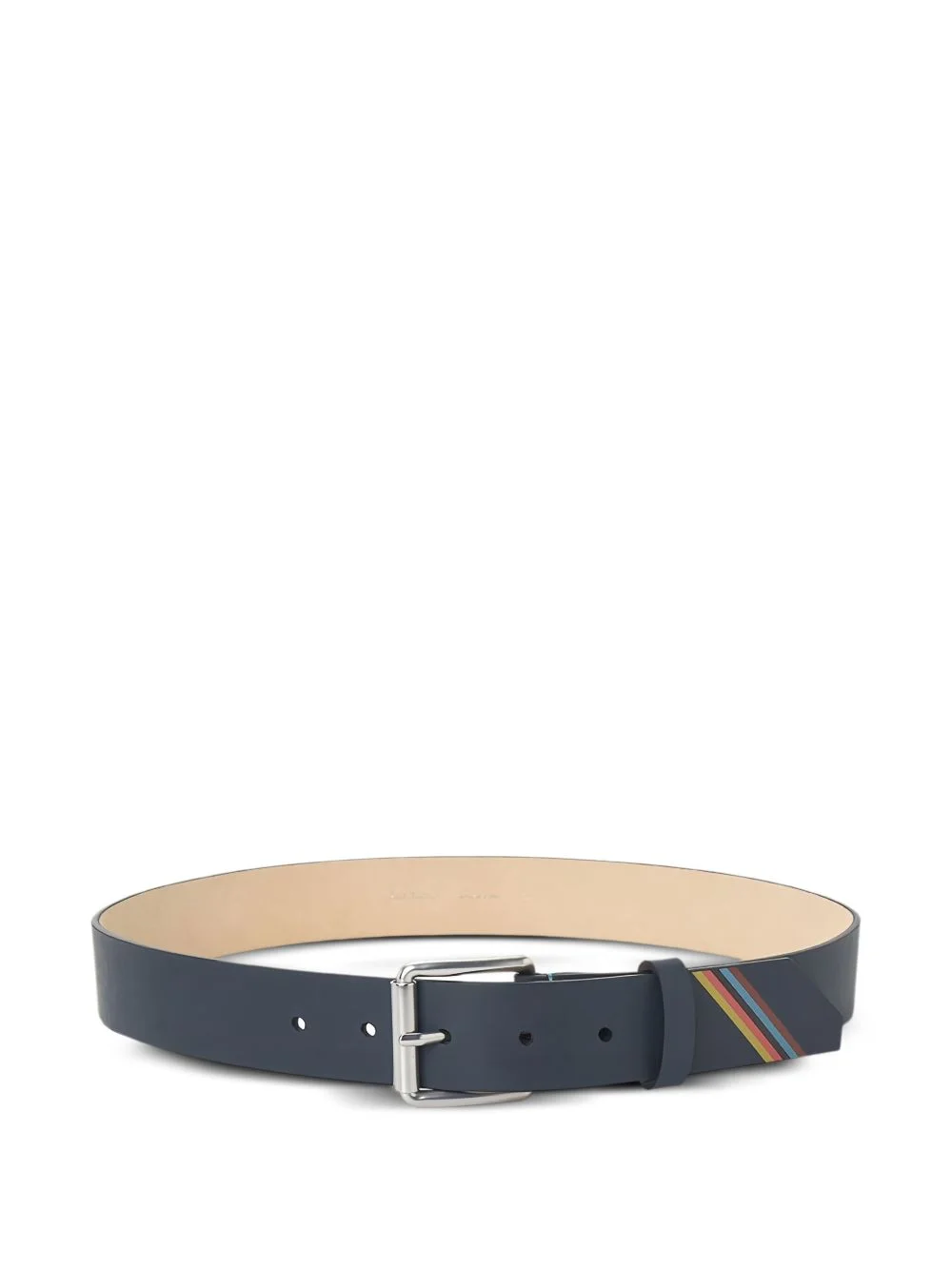stripe-detail leather belt - 1