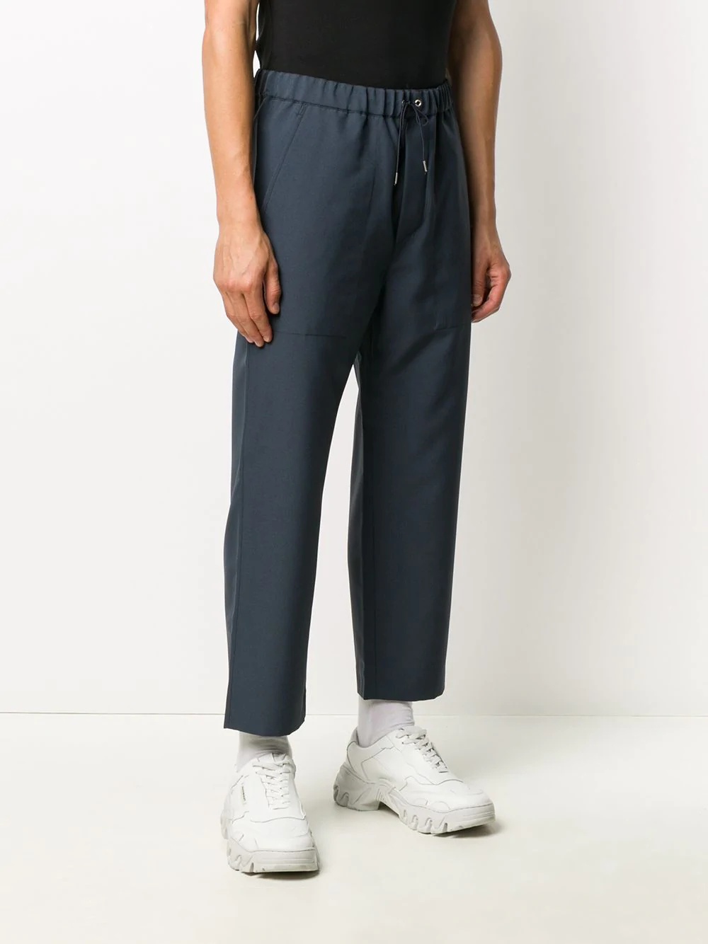 straight-leg drawstring trousers - 3