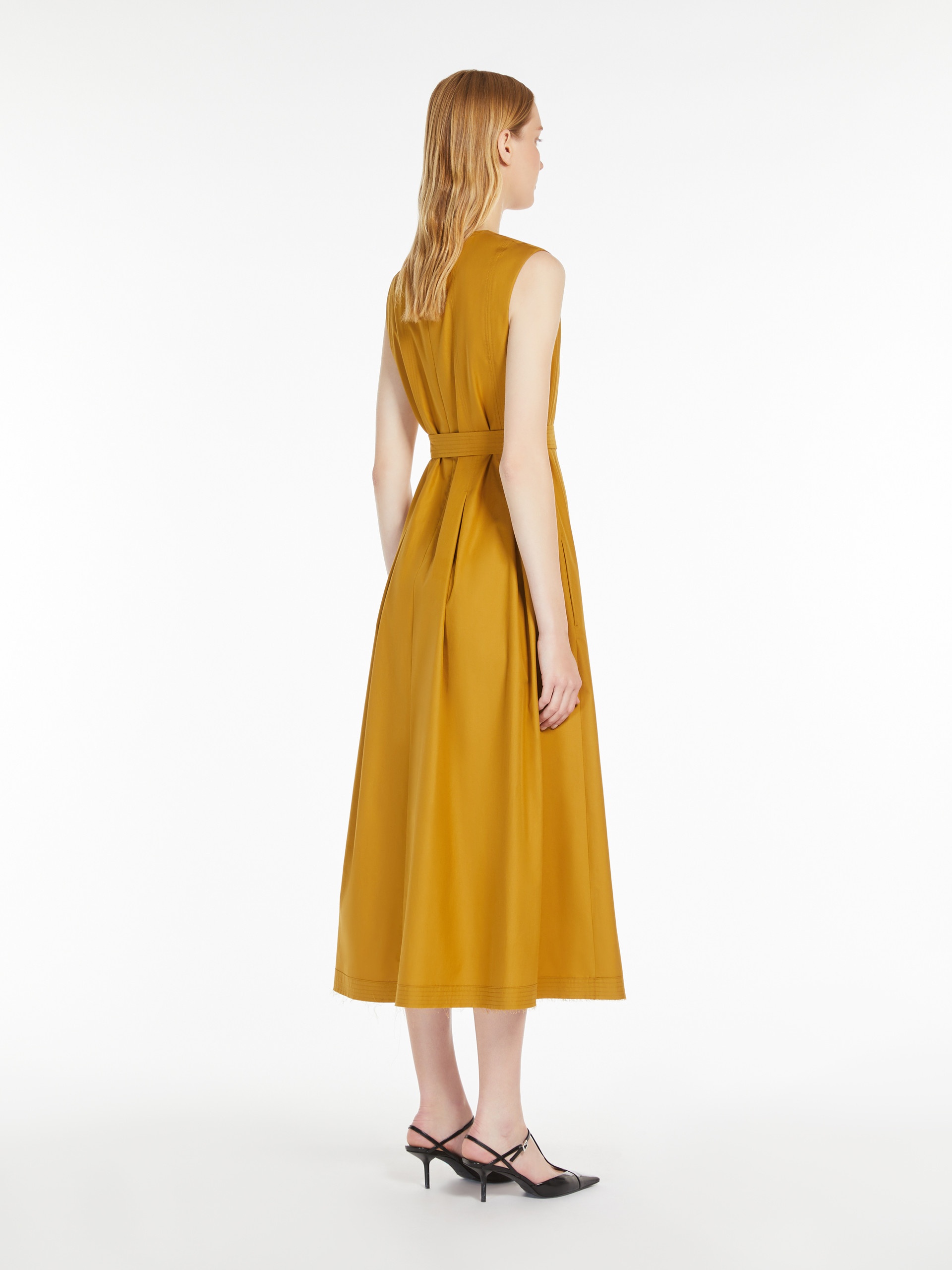 AMINA Sleeveless twill dress - 4