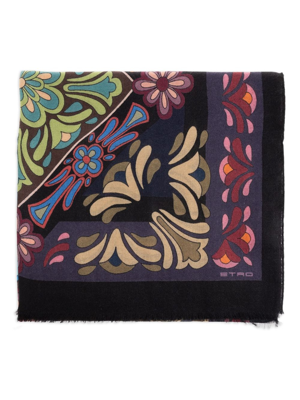 floral wool scarf - 1