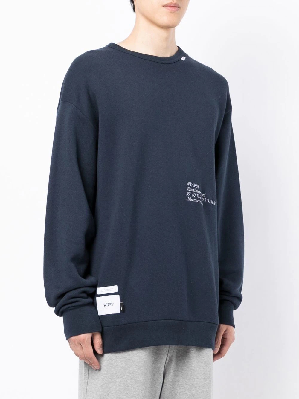 embroidered-logo crewneck sweatshirt - 3