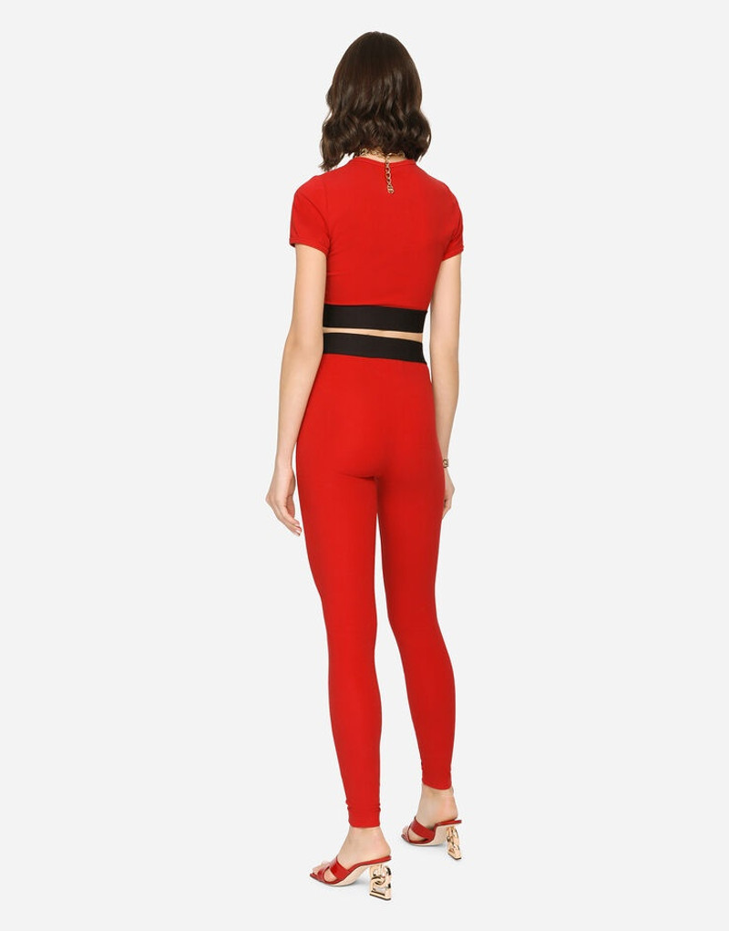 Jersey leggings with branded elastic 2