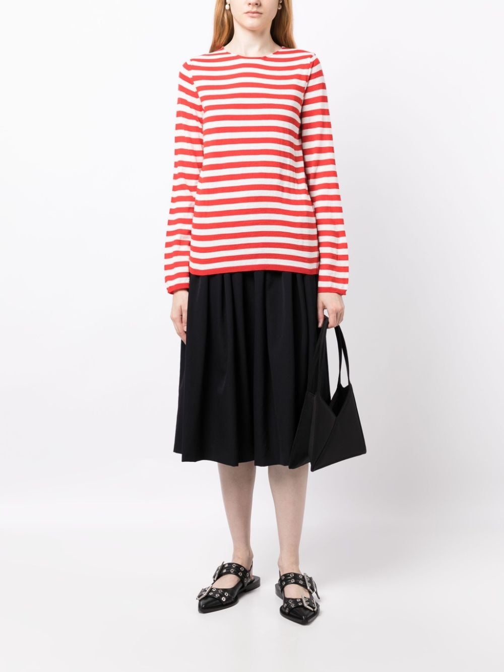 striped wool-blend jumper - 2