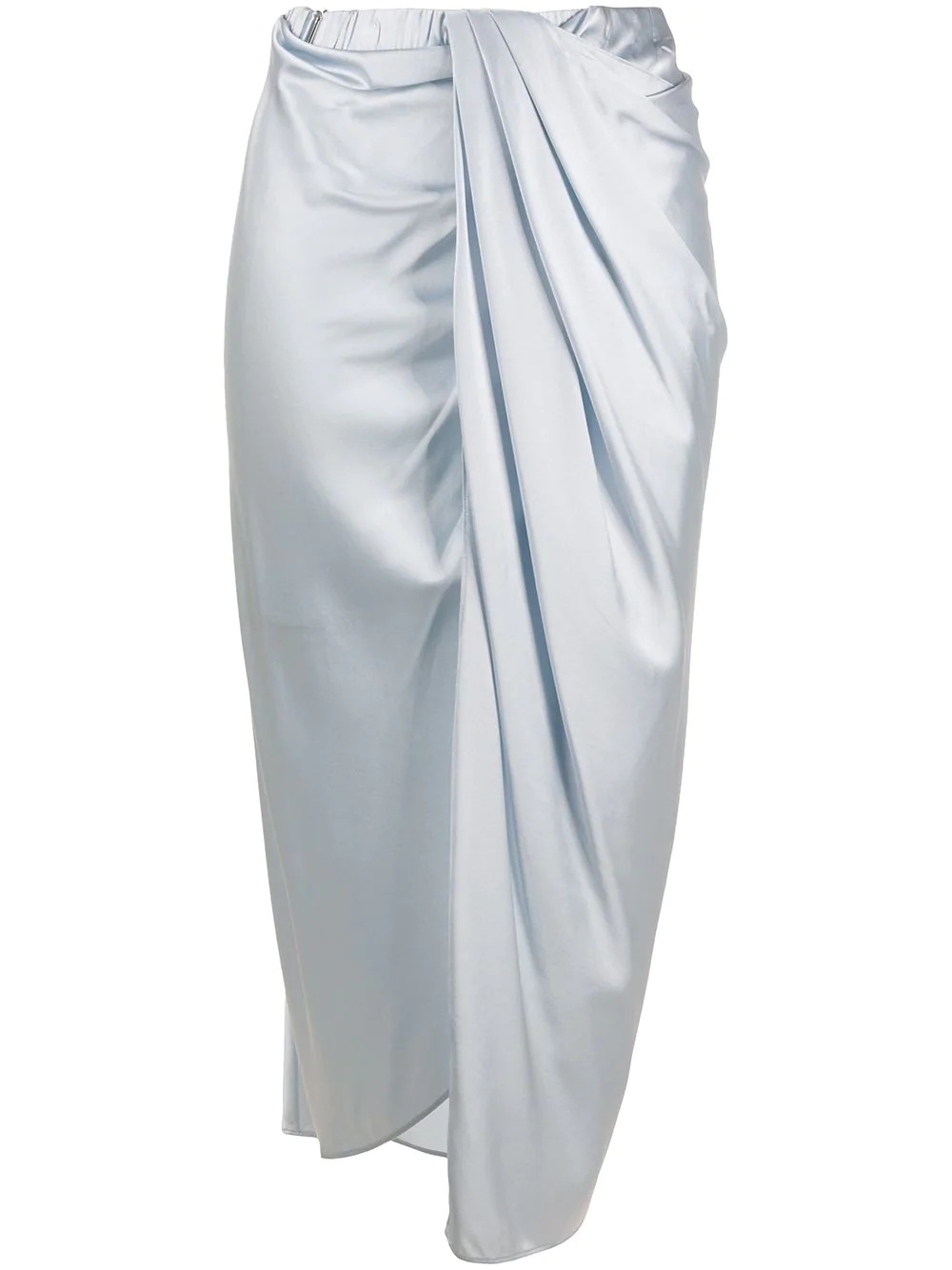 draped satin midi skirt - 1