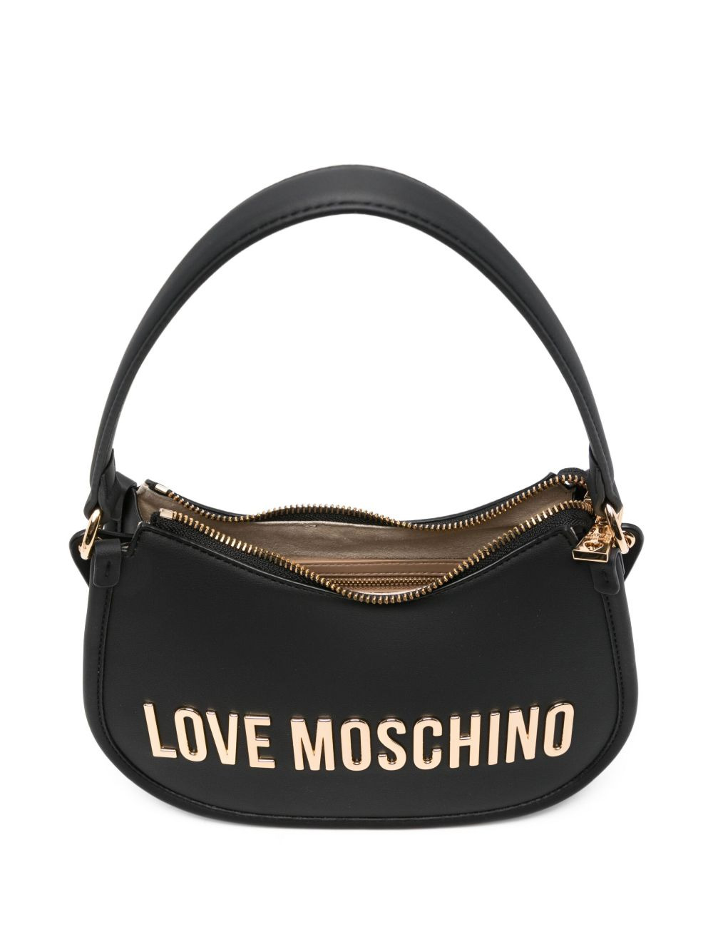 logo-plaque curved shoulder bag - 5