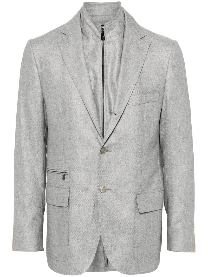 layered mélange-effect blazer 1