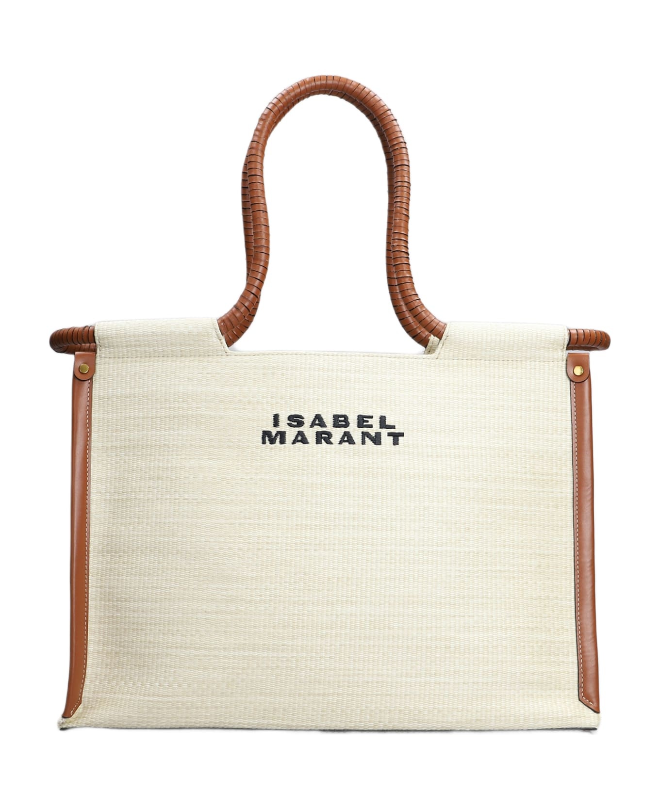 Toledo Small Tote In Beige Cotton - 1