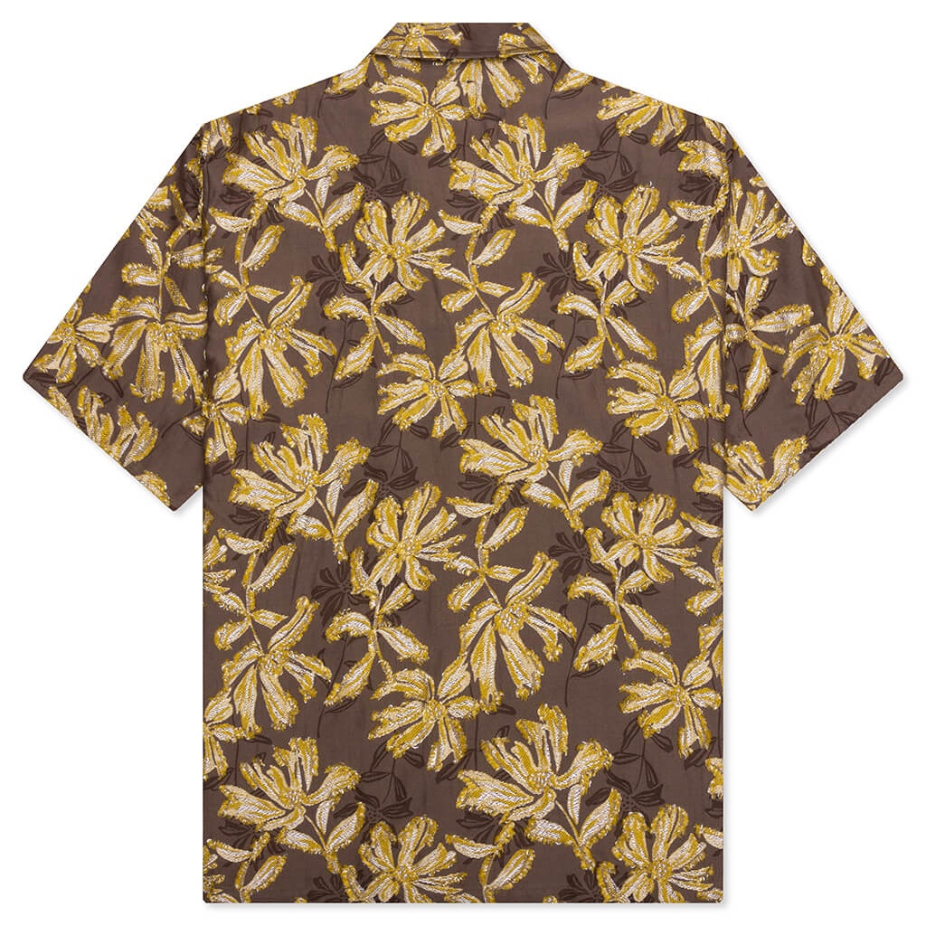 FLOWER CUT CABANA SHIRT - BROWN - 2