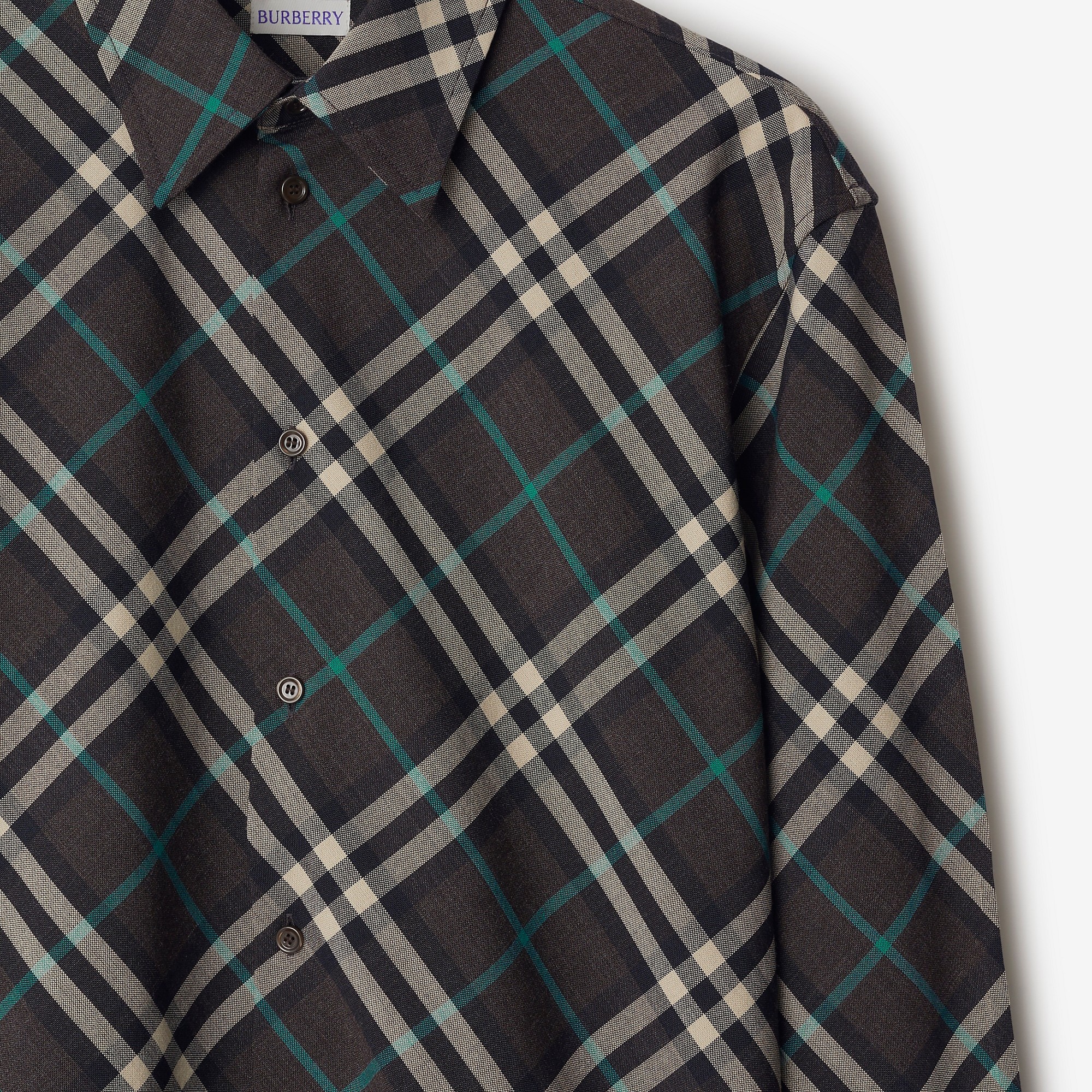 Burberry Check Wool Blend Shirt | REVERSIBLE