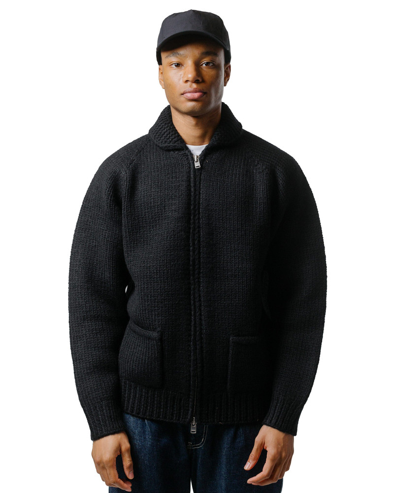 nonnative Adventurer Hand-Knit Cowichan Sweater Wool Yarn Black outlook