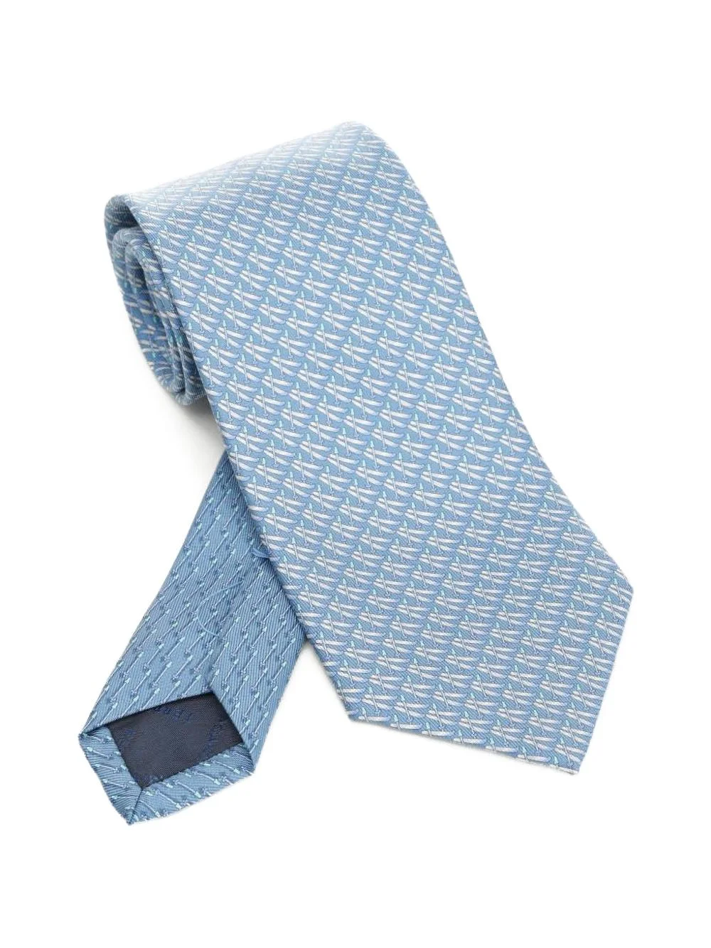 pattern-print silk tie - 1