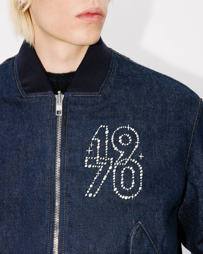 'KENZO Constellation' reversible embroidered bomber in japanese denim 8