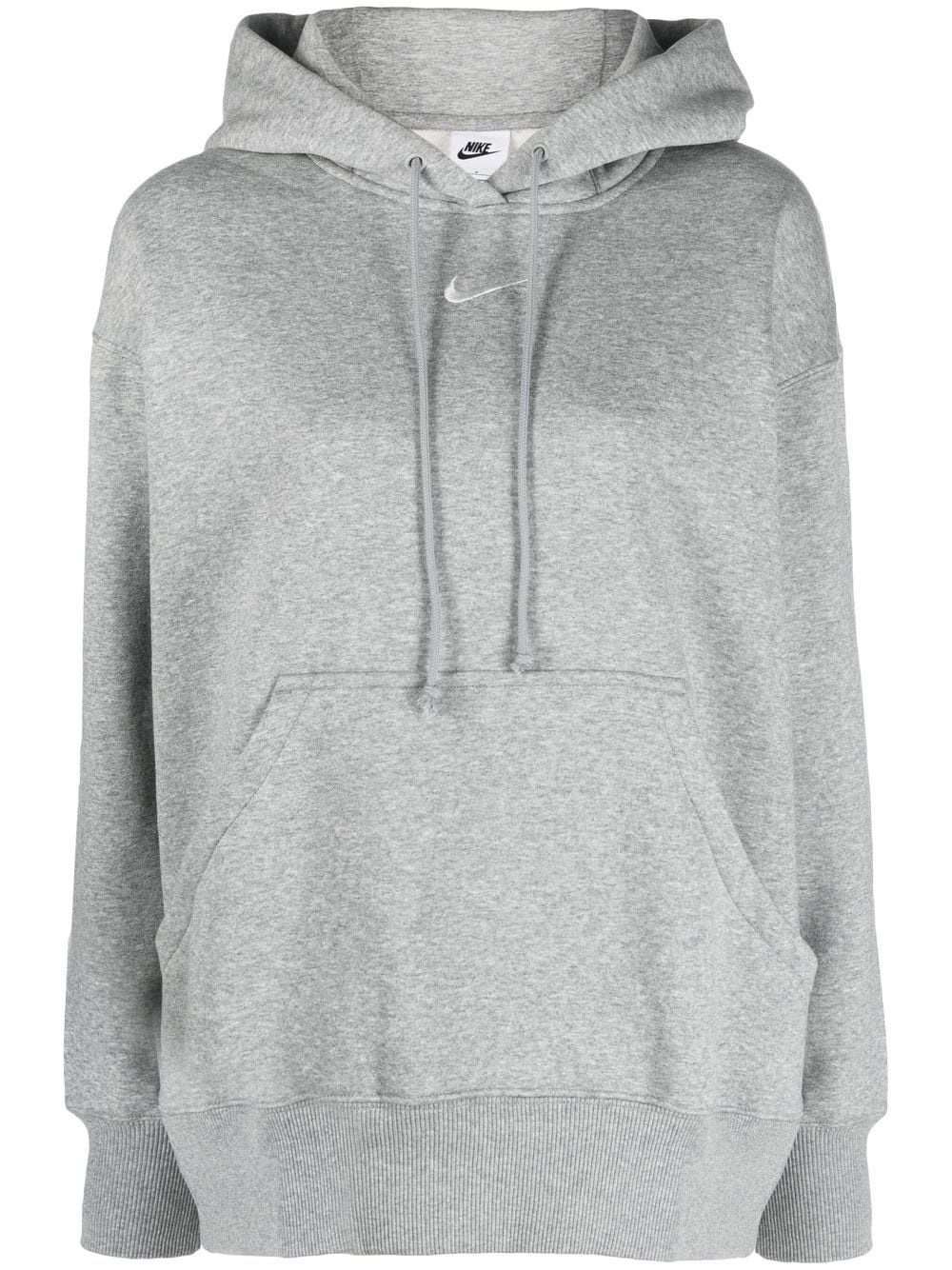 oversize mélange drawstring hoodie - 1