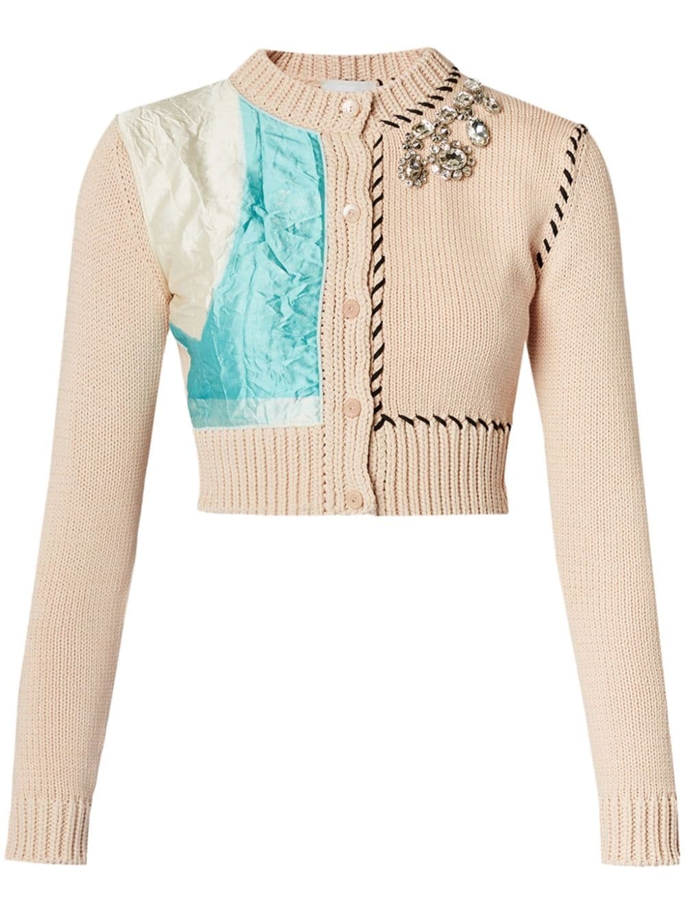 appliquÃ©d cropped cardigan - 1