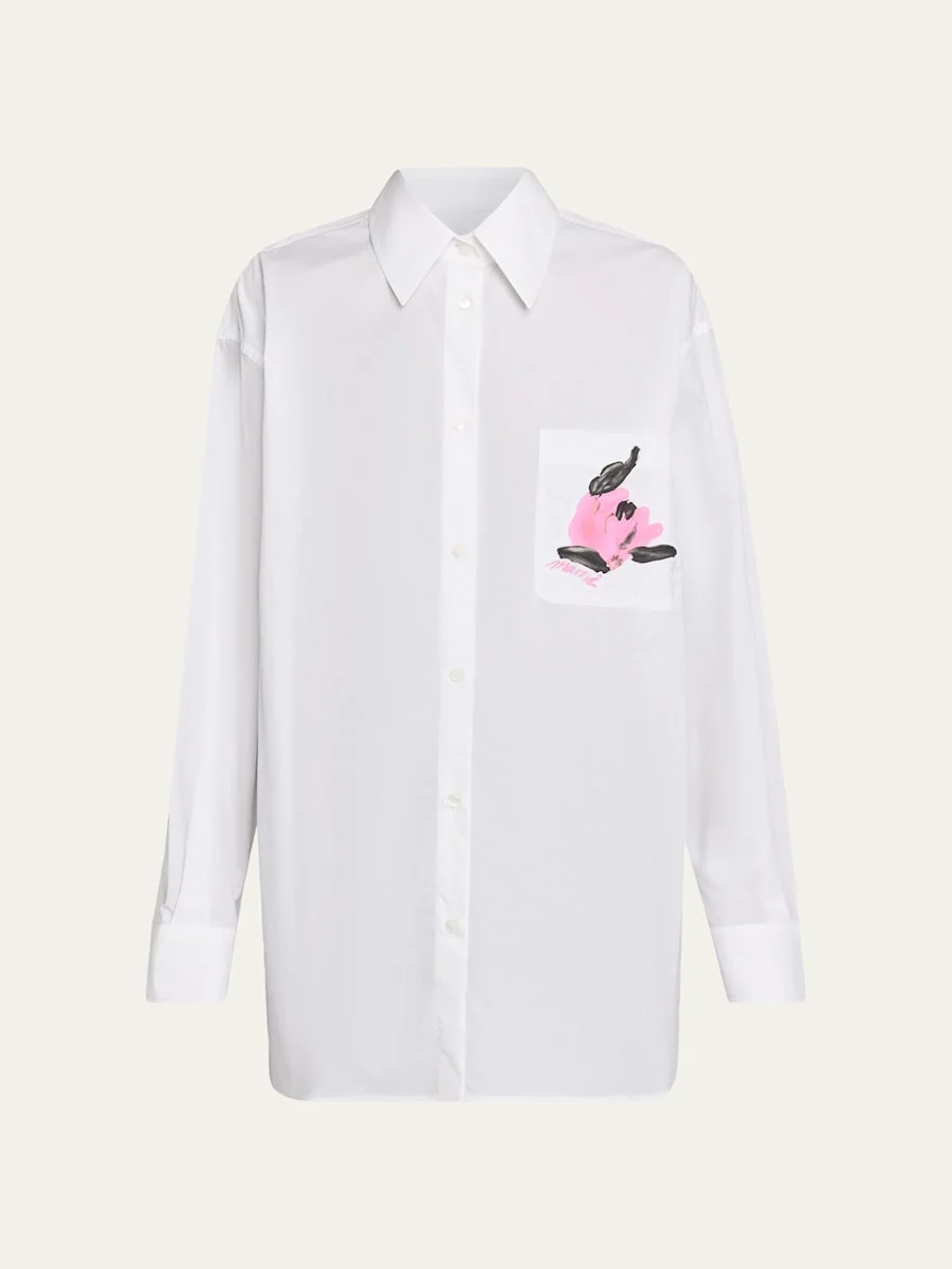 Flower Patch Oversized Button-Down Shirt - 1