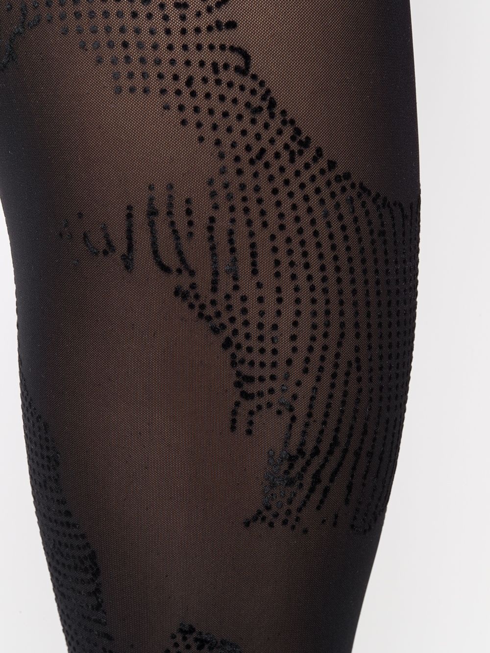 flock print mesh leggings - 5