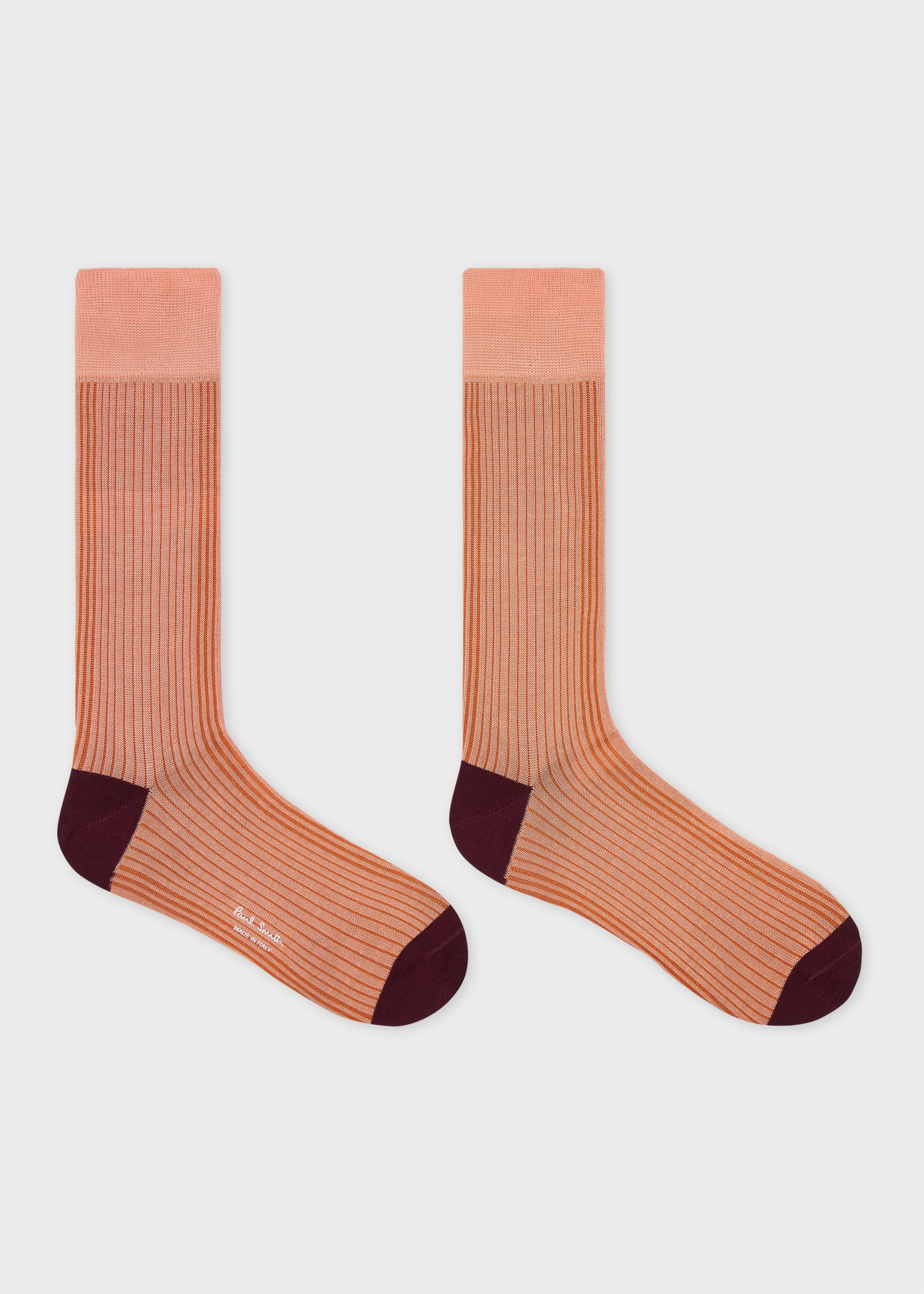 Pink Ribbed Cotton-Blend Socks - 2
