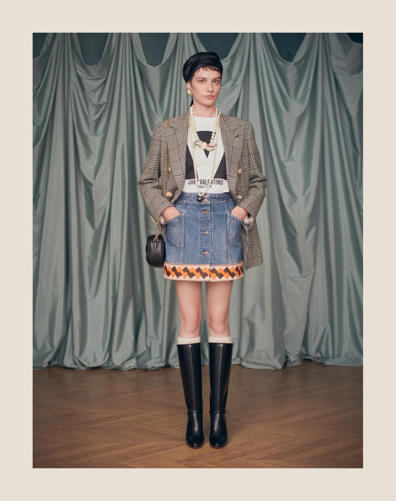 DENIM SKIRT WITH JACQUARD TRIMS 9
