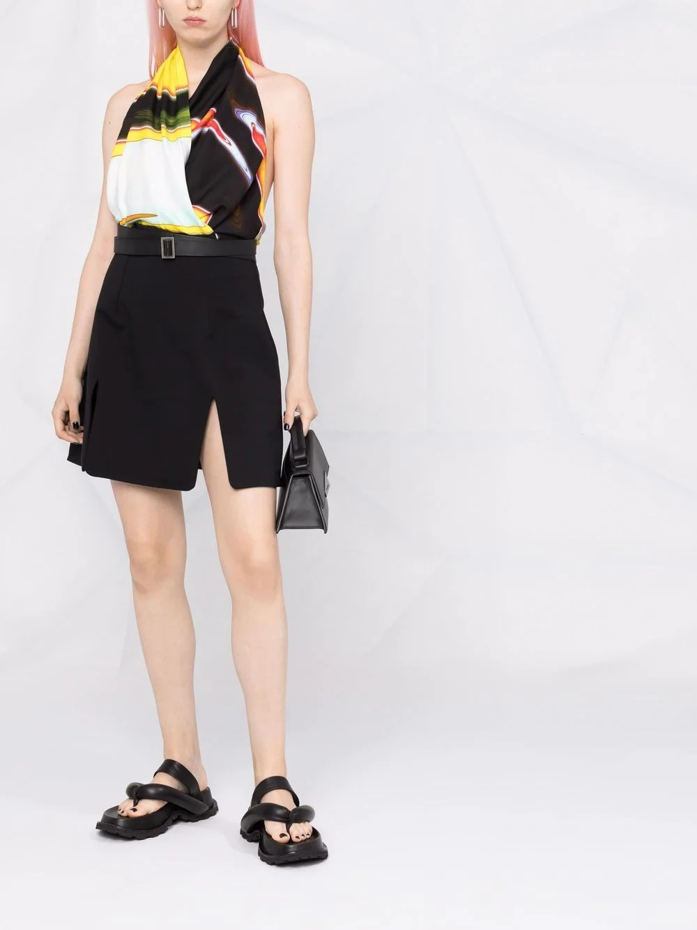 front slits high waist skirt - 2